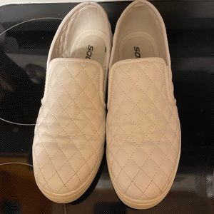 Soda white slip on shoes